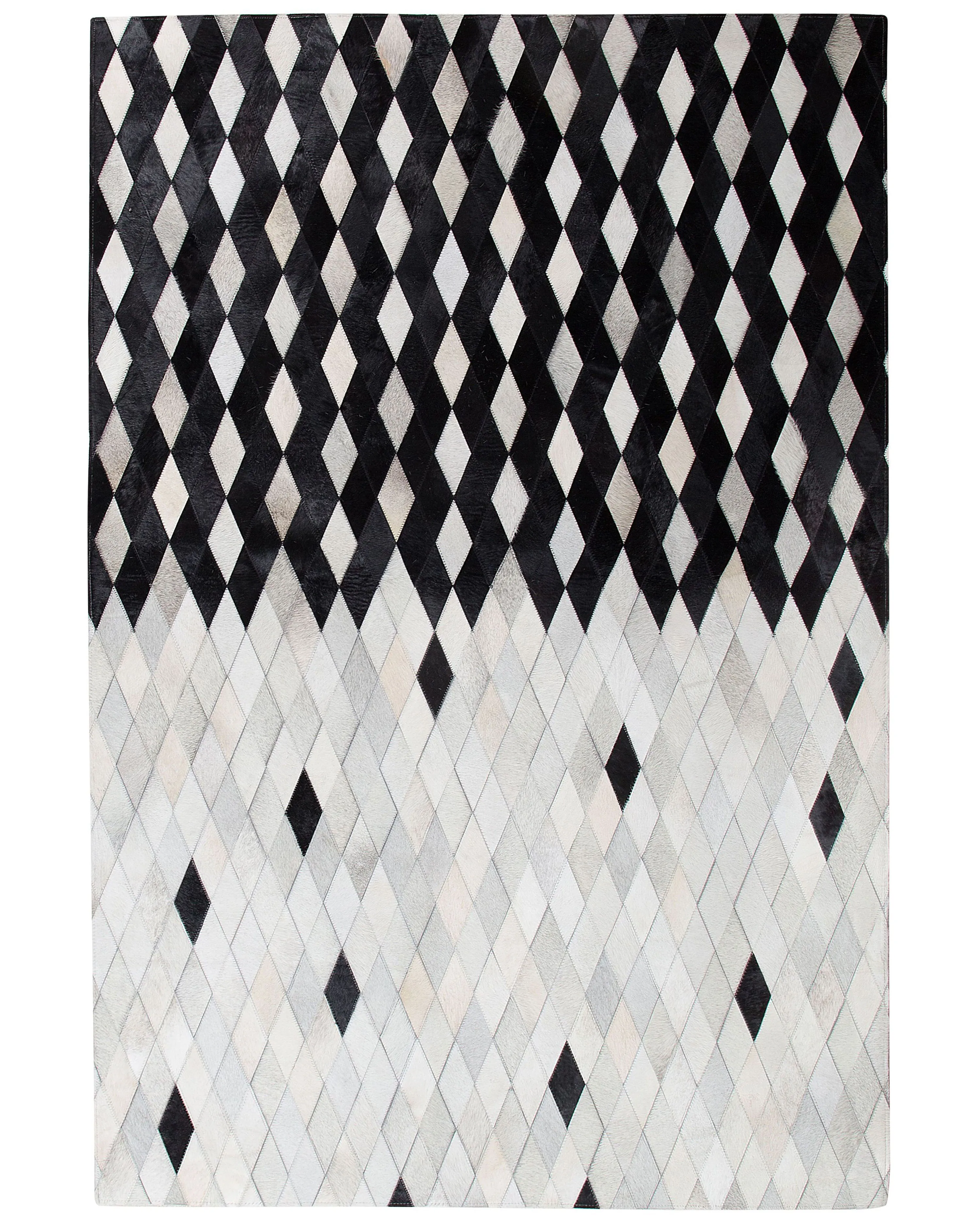 Vloerkleed MALDAN Zwart 160 x 230 cm Leer
