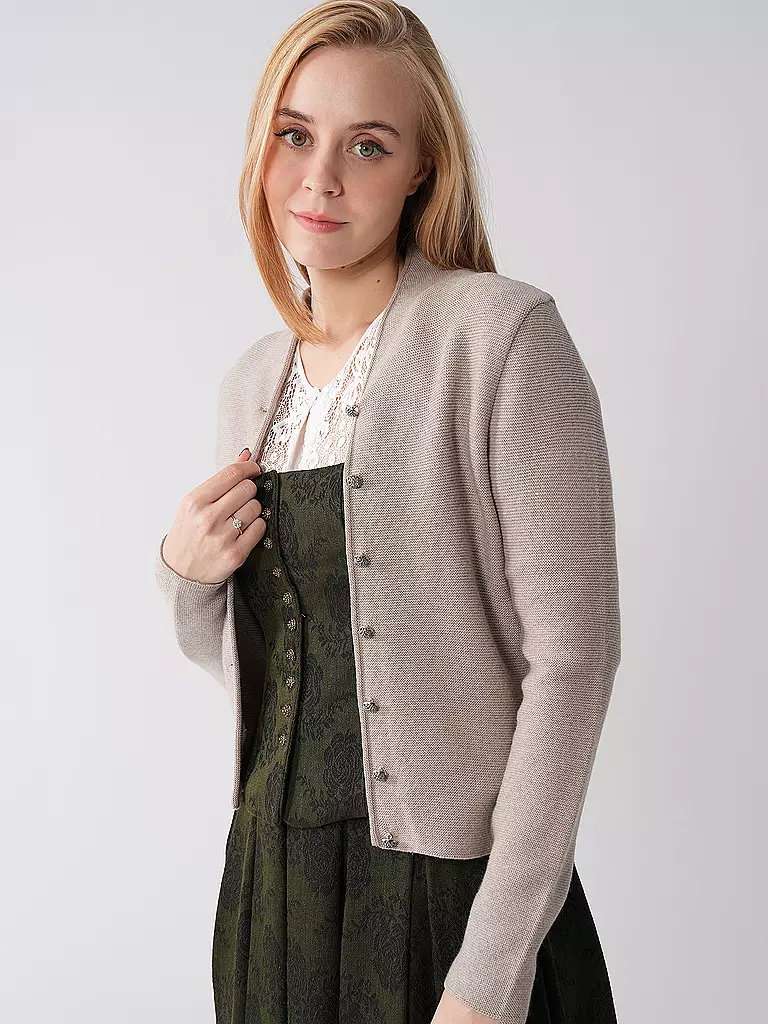 GOTTSEIDANK Trachten Strickjacke Slim Fit ANNA creme