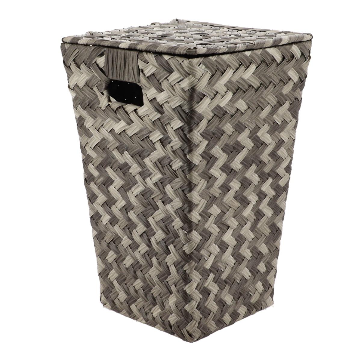 PANIERE A LINGE EVASEE AVEC COUVERCLE TRESSE TAUPE