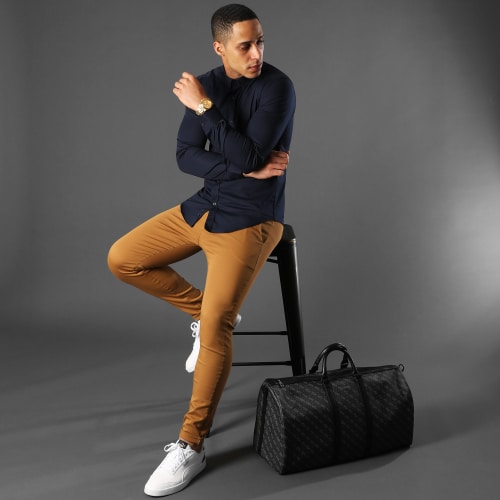 Chemise Manches Longues Slim Fit 293 Bleu Marine