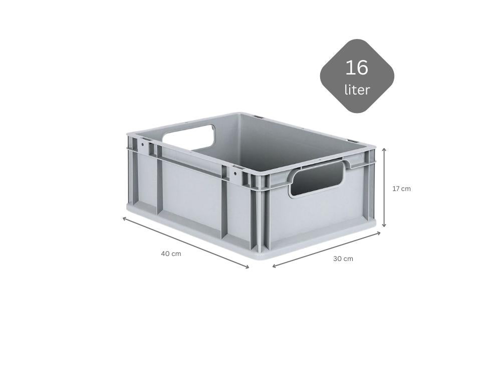 PROREGAL Voordeelset 5x Eurobox Nextgen Economy Handgrepen Open HxBxD 17 x 30 x 40 cm 16 Liter Euro Container Transportbox Transportcontainer