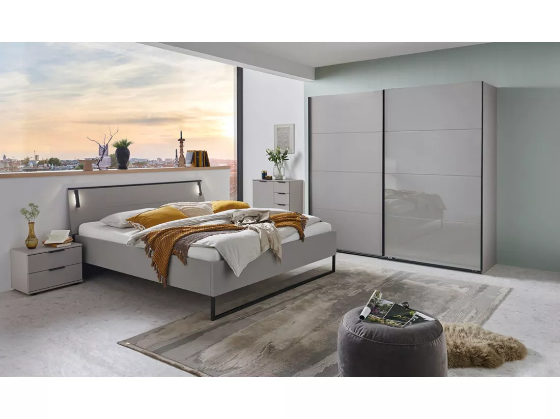 Chambre à coucher complète adulte ( lit adulte 160 x 200 cm+ Commode + tables de chevet+ Armoire)