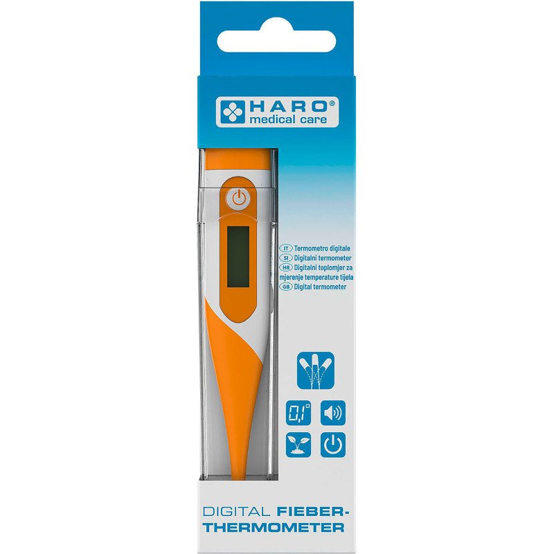 Thermomètre, pointe flexible, blanc/orange
