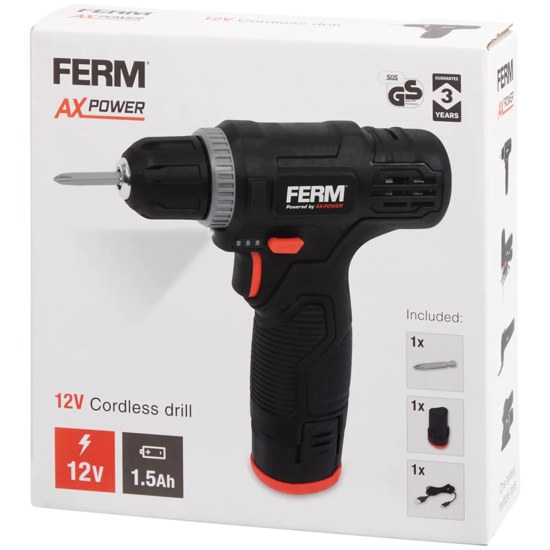 FERM draadloze boormachine 12 volt