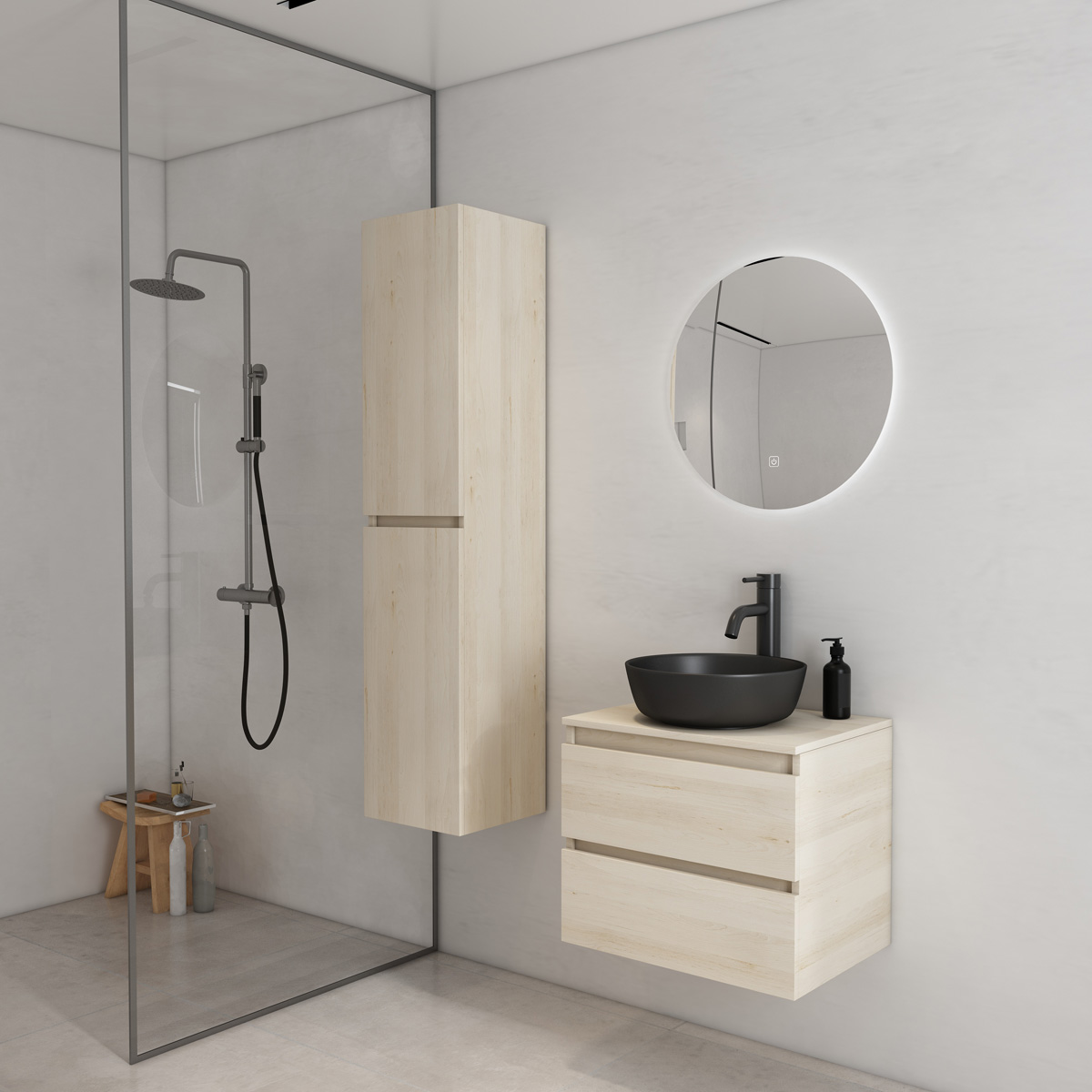 Fontana Proma badkamermeubel 60cm zonder kom beach eiken