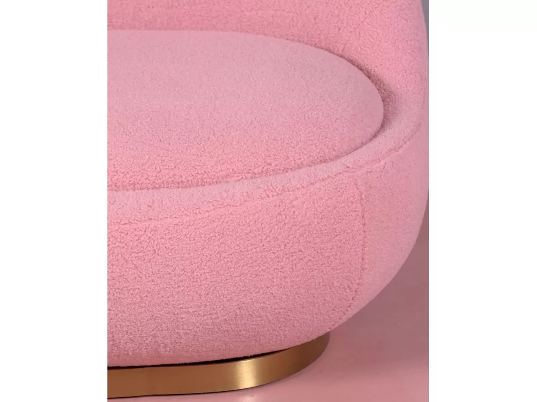 Fauteuil pivotant design garni de coton - Corsica - Rose