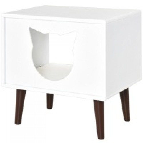 Toca/Cama para Gatos PawHut com Almofada, Branca