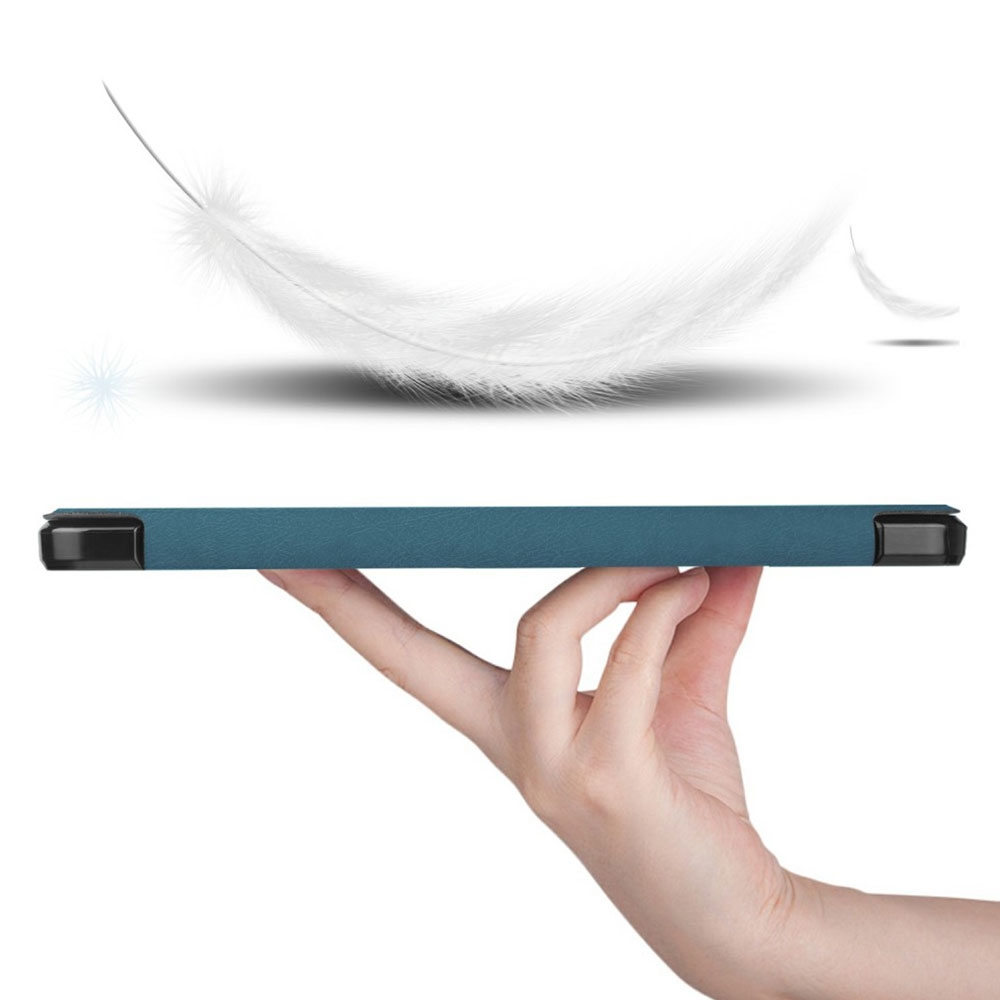 Samsung Galaxy Tab S8  Plus / Tab S7  Plus Leder Tasche Smart Cover Hülle Litchi Look   S-Pen Halterung - Grün