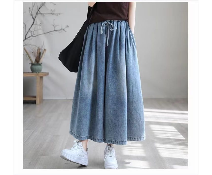 Taragon - High Rise Washed Wide Leg Jeans