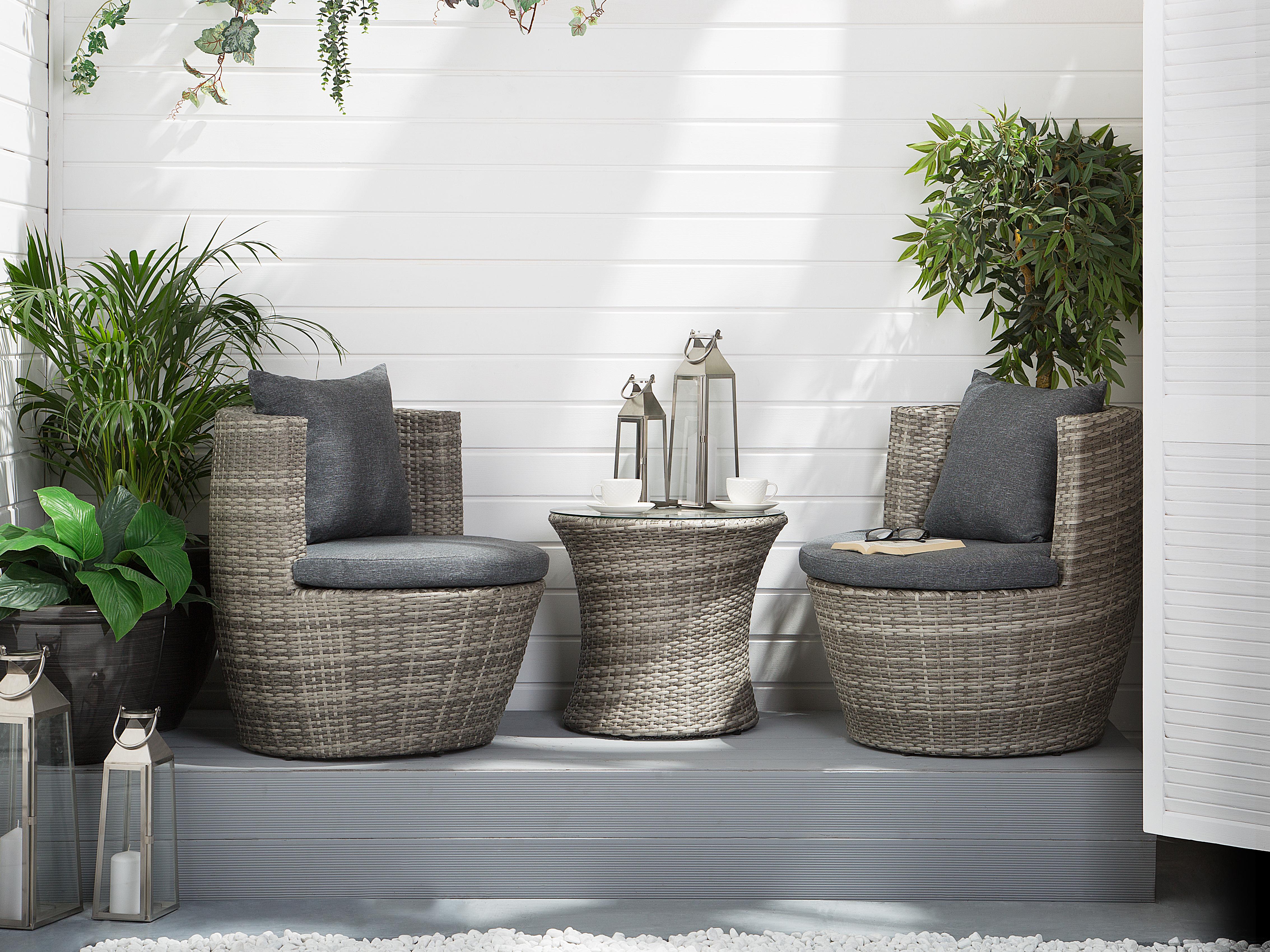 Set tuinkussenhoezen CAPRI Grijs