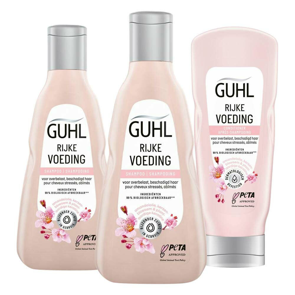 Guhl Rijke Voeding - Shampoo 2 x 250 ml & Conditioner 1 x 200 ml - Pakket