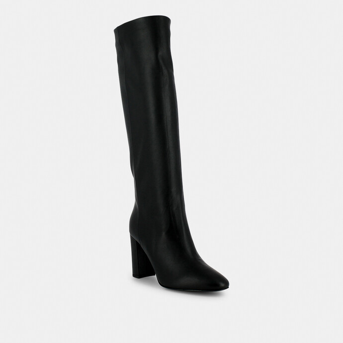 Bottes hautes  en cuir noir