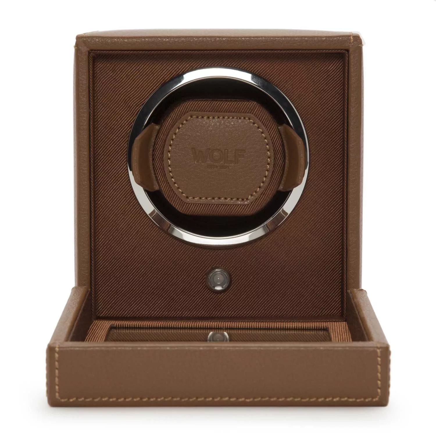 Wolf Cub Watch Winder 1 ur Brun Imiteret Læder 461127