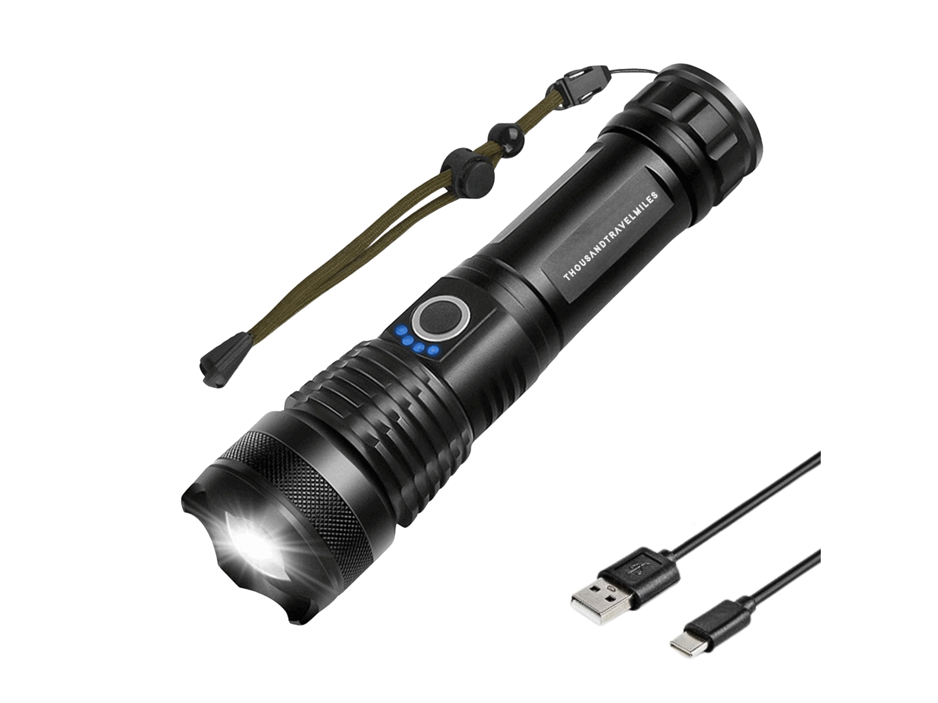 Thousandtravelmiles oplaadbare zaklamp - 3000 lumen