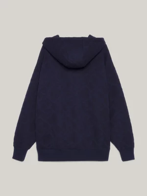 Moletom oversized com monograma TH em relevo