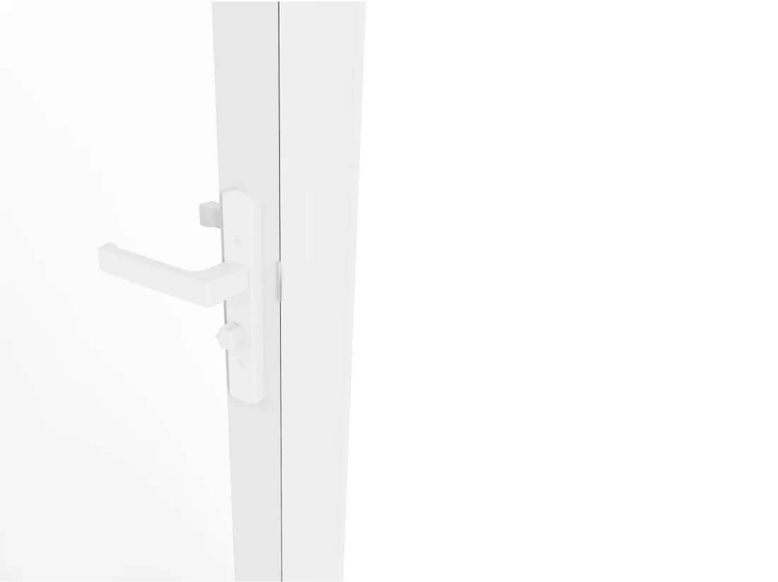 Bloc porte réversible en aluminium et verre trempé - H204 x L73 cm - Blanc - LOXTON
