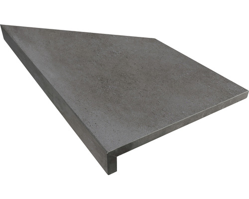 FLAIRSTONE Zwembadrand, zwembadrandsteen, buitenhoekstuk 90°, beton antraciet, 60 x 30 x 5 cm (Set = 2 stuks)