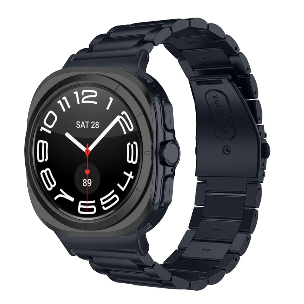 Samsung Galaxy Watch 8 (40mm) Edelstahl Armband mit Gliederunterteilung und Faltschliesse - Dunkelgrau