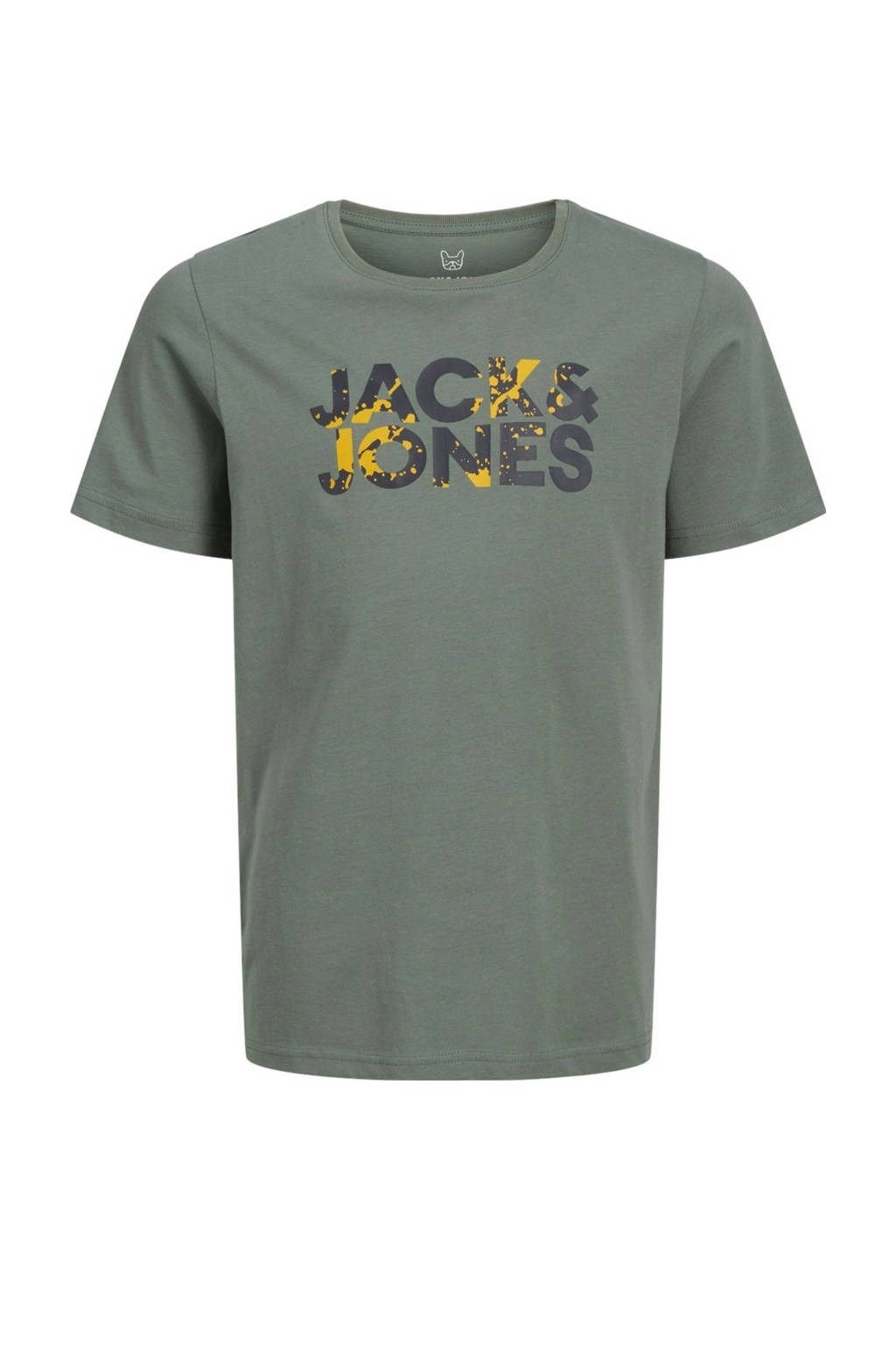 JACK & JONES T-shirt JJSTYD CORP SPLASH met logo groengrijs