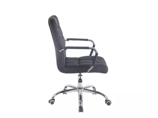 Chaise de bureau - Tissu & Métal chromé - Noir - Deli