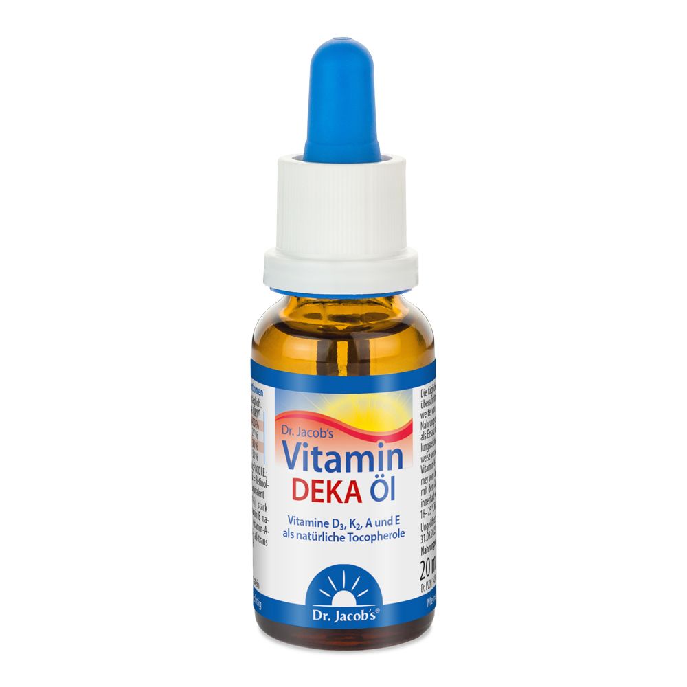 Dr. Jacob's DEKA Öl 800 IE Vitamin D3+K2+A+E 640 Tropfen vegetarisch