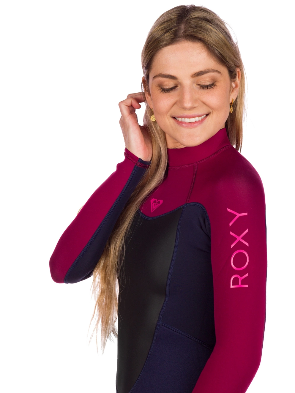 Roxy Prologue 3/2 Back Zip FLT Wetsuit dark navy/burgundy