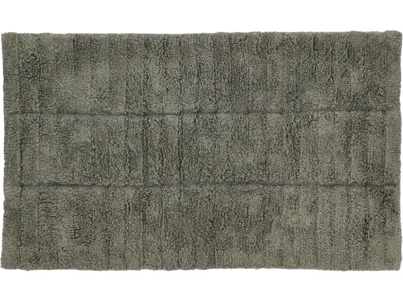 Zone Denmark Badteppich Tiles 50 x 80 cm, Olive Green Rutschfester Duschteppich aus 100% Baumwolle