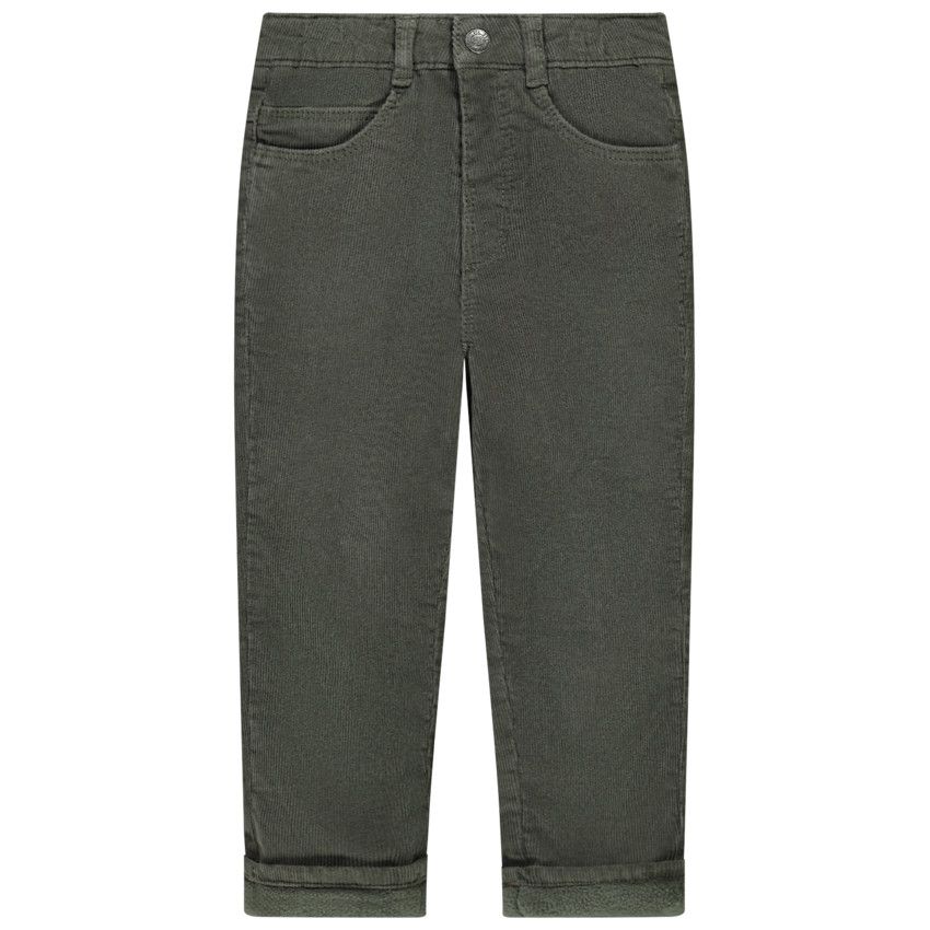 Pantalon en velours côtelé uni pour bébé garçon - Kaki
