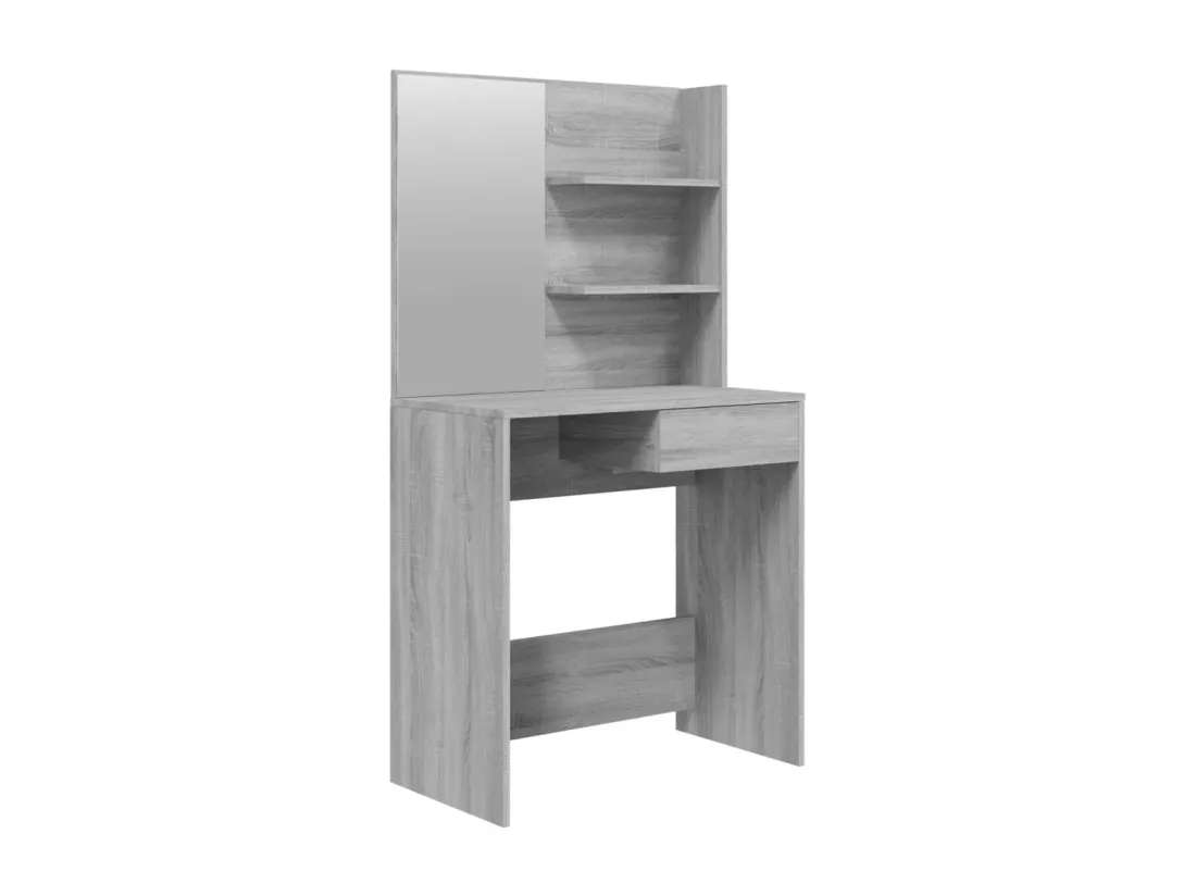 Coiffeuse avec miroir Sonoma gris 74,5x40x141 cm