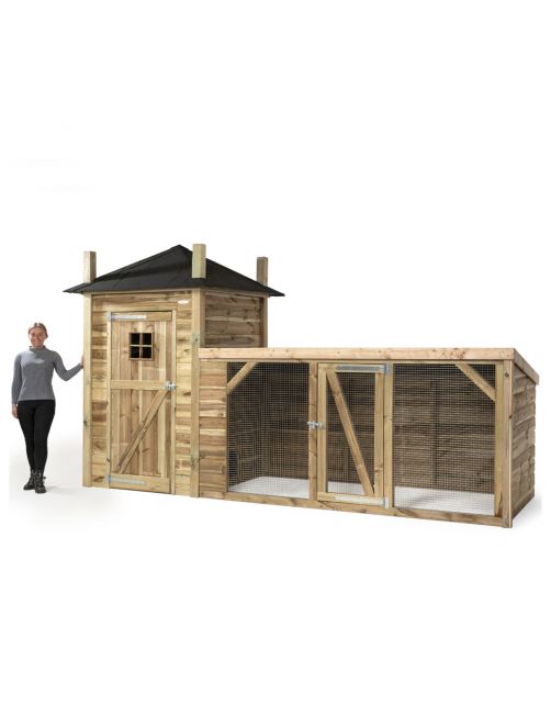 Voldux Dierenverblijf Lotte - Dierenverblijf - 392x150x235 cm Bruin
