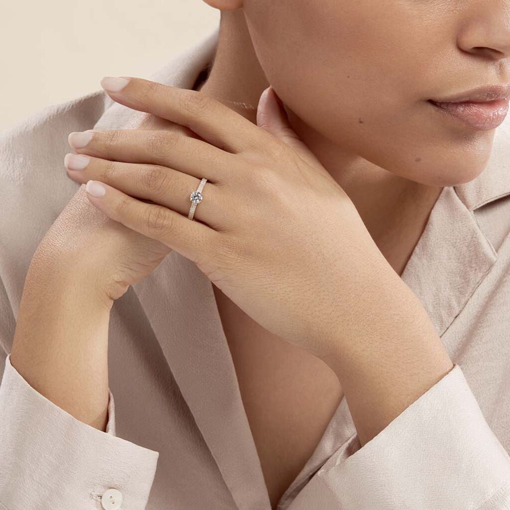 Bague Solitaire Dayna Or Jaune Oxyde De Zirconium