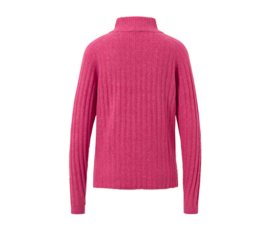 Gerippter Strickpullover mit Stehkragen