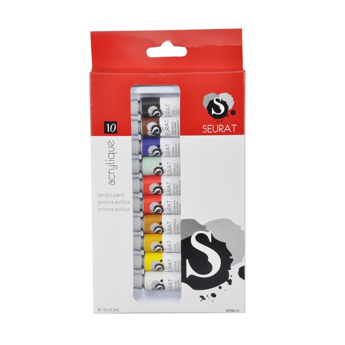 BOITE 10 PEINTURES ACRYLIQUE 12ML