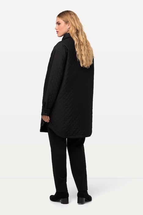 Stepp-Overshirt, Druckknöpfe, Hemdkragen, Langarm