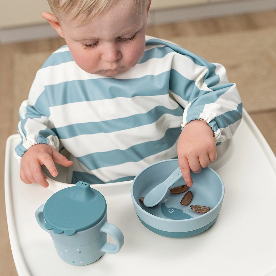 Done by Deer™ Kinderbesteck Set Foodie Happy dots Blau