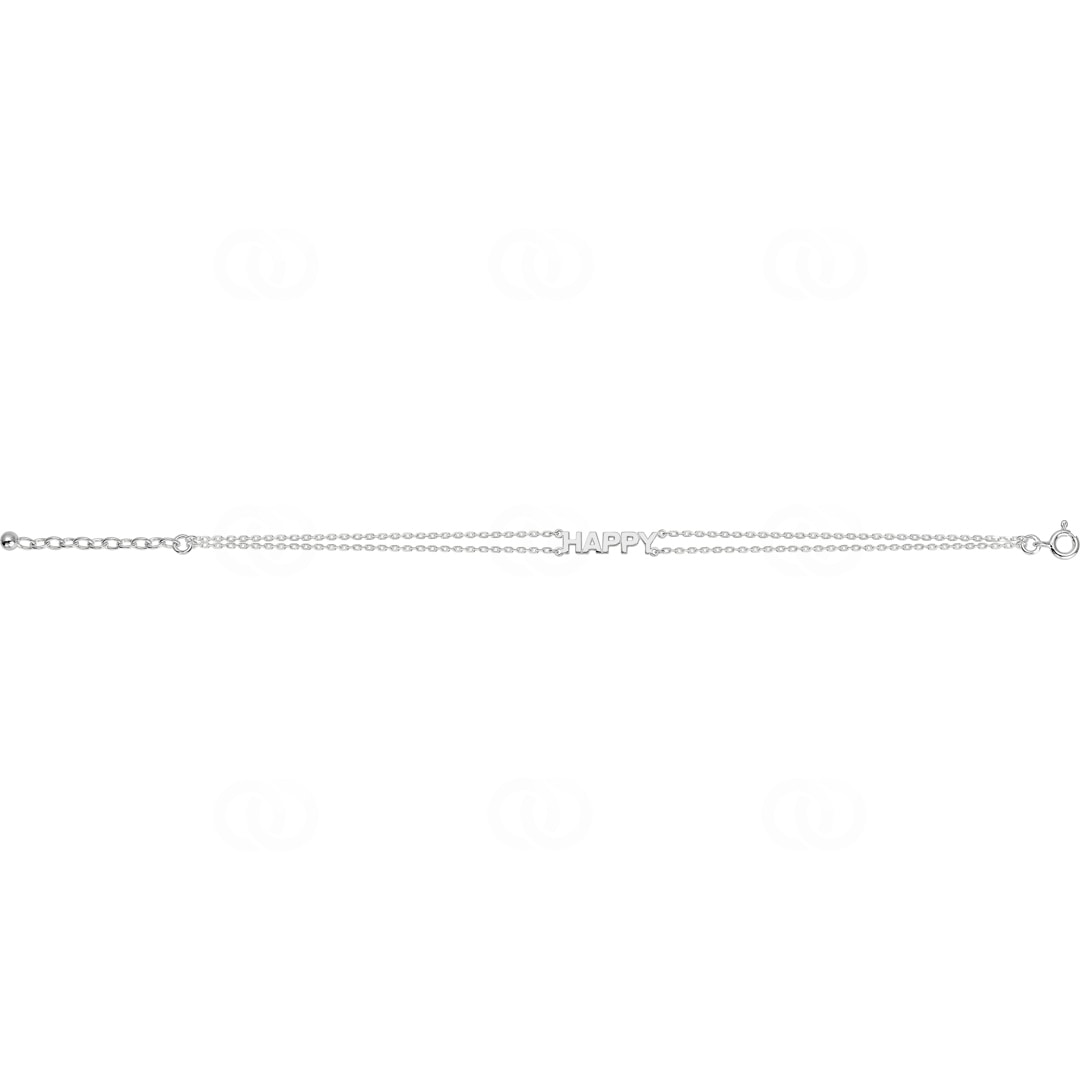 Armband 925 Silber rhodiniert Happy 19cm