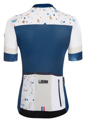 Maillot Manches Courtes Femme LeBramTerrazzo Bleu Coupe Ajustée