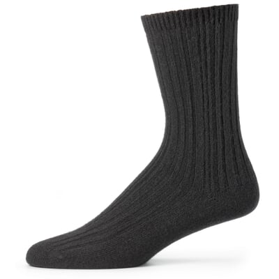 Damen-Socke gerippt, Schwarz
