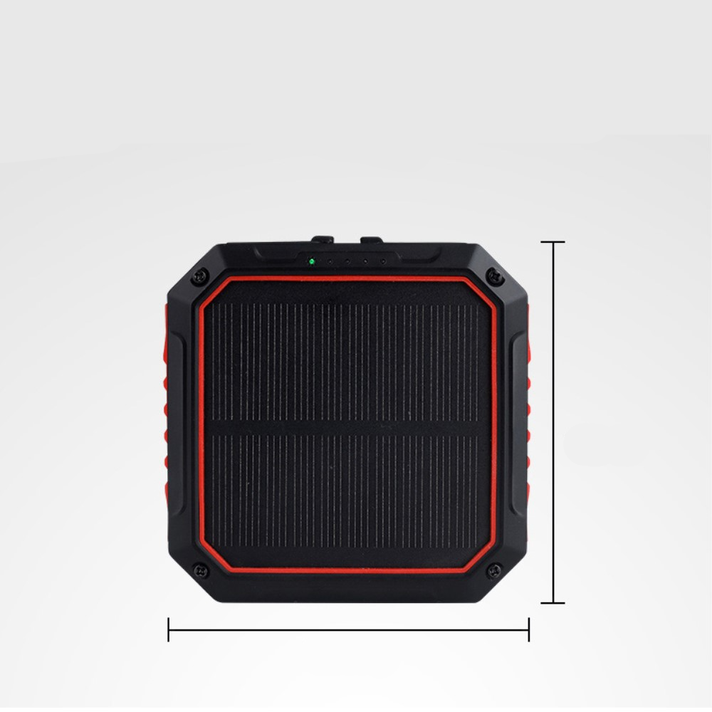 4in1 Outdoor USB Solar Powerbank 10000mAh USB C / Micro USB / Lightning - Schwarz / Orange