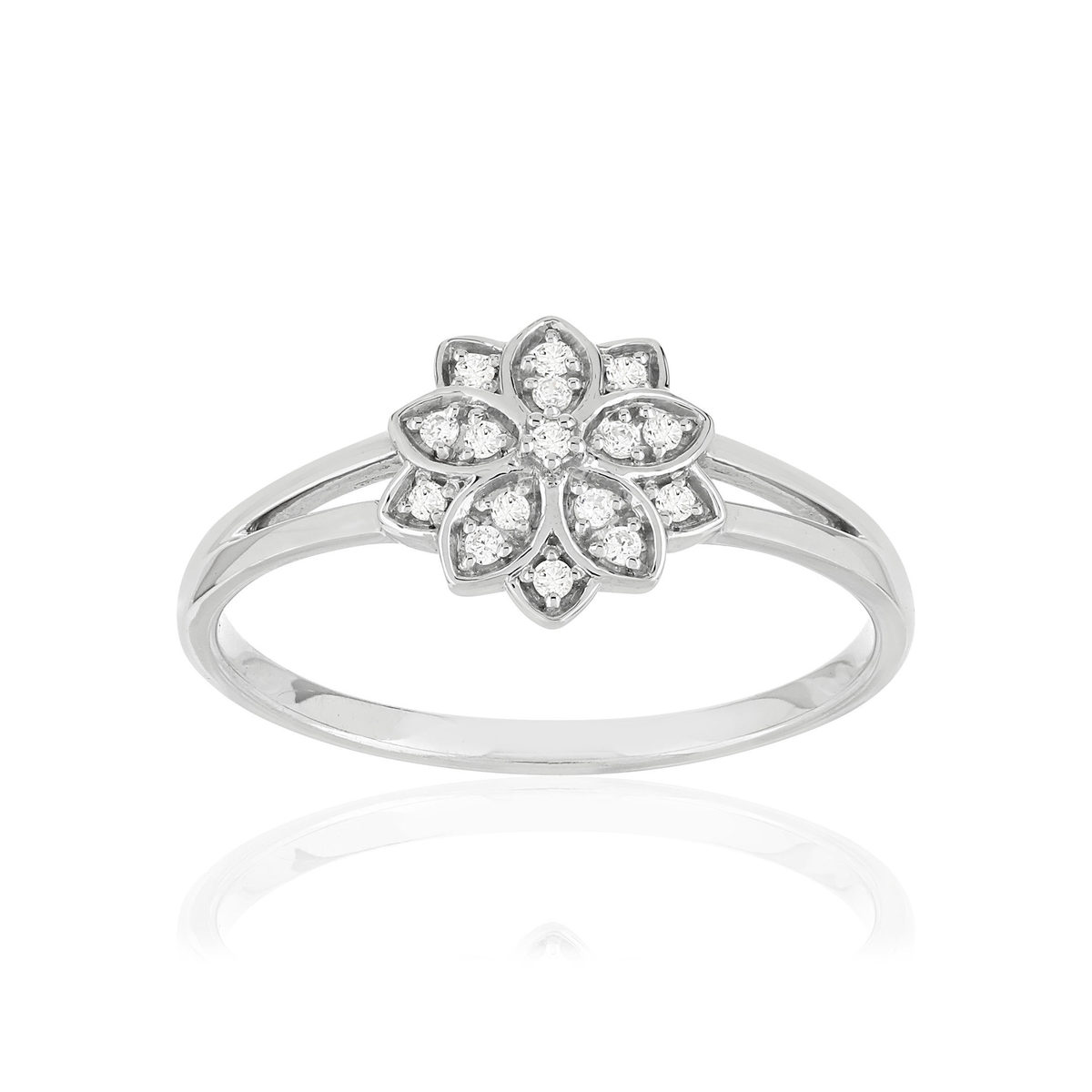 Bague or blanc 375 diamants