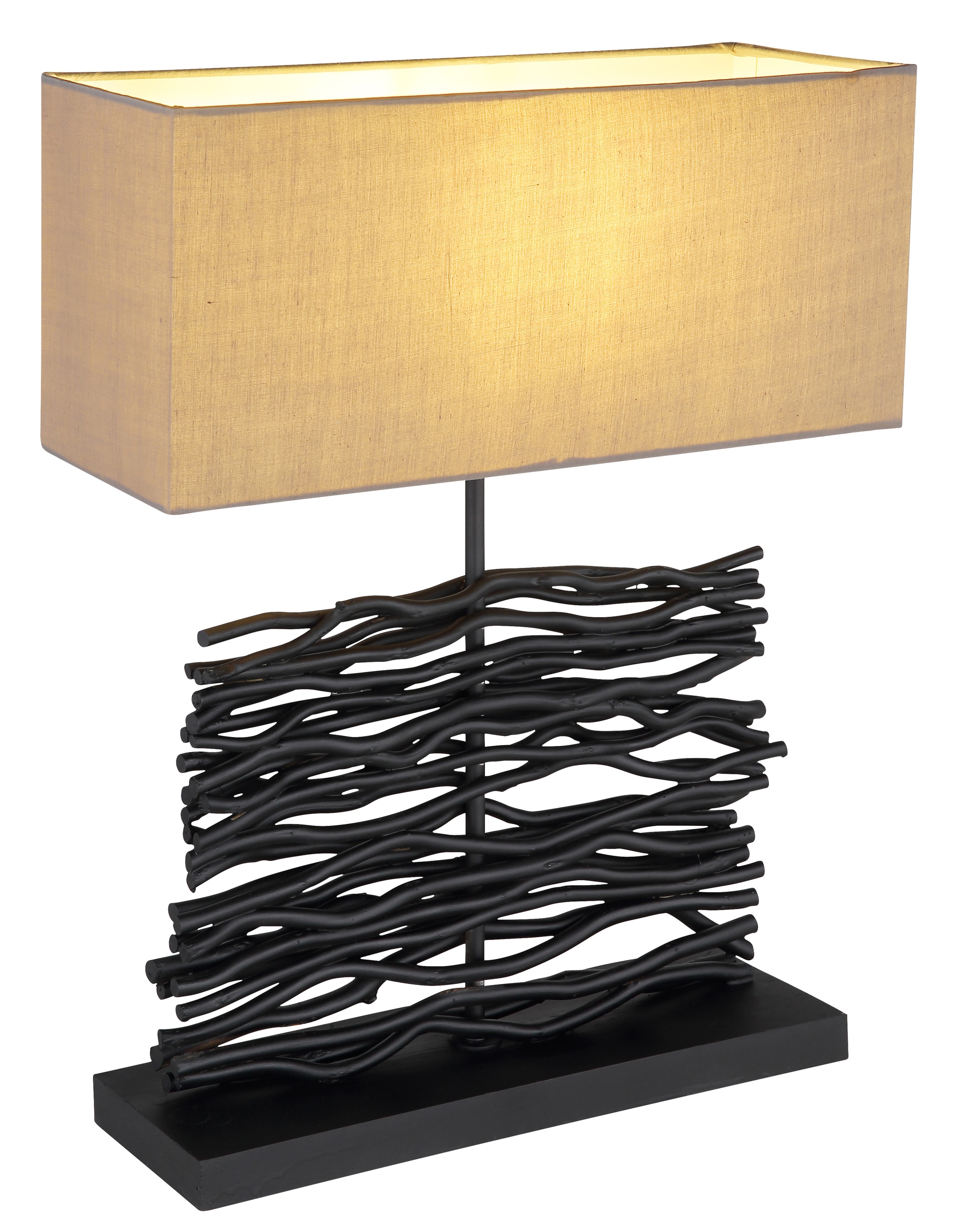 GLOBO Retrofit Tischlampe Jamie Schwarz /Grau 40x15cm H50cm