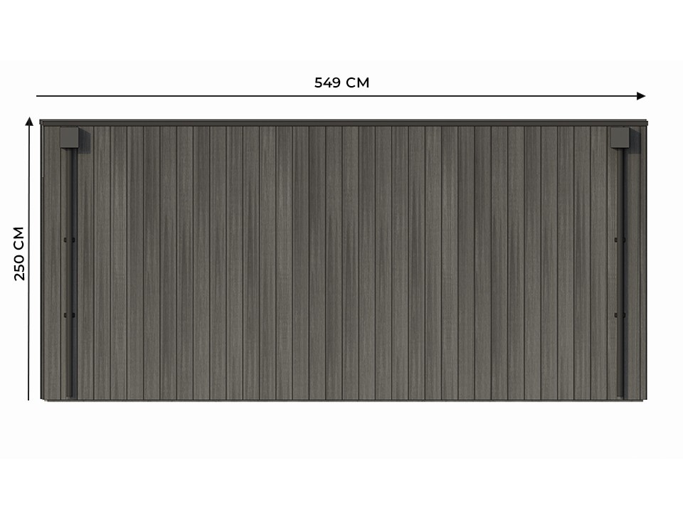 Garage bois composite silverstone - bardage couleur ardoise - surface : 20m² - porte sectionnelle motorisée - 2 télécommandes