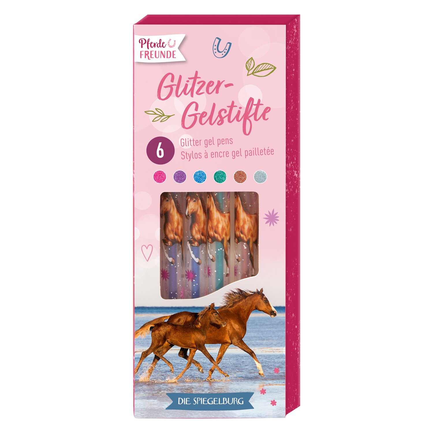 DIE SPIEGELBURG Glitzer-Gelstifte Pferdefreunde