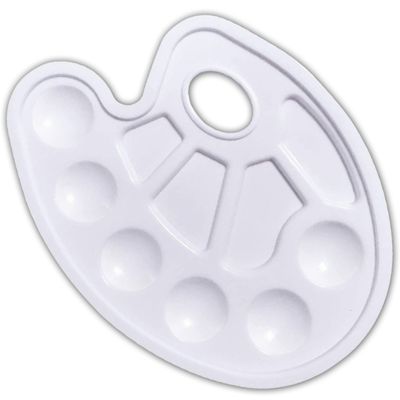Cléopâtre - Palette de peinture en plastique ovale - blanche