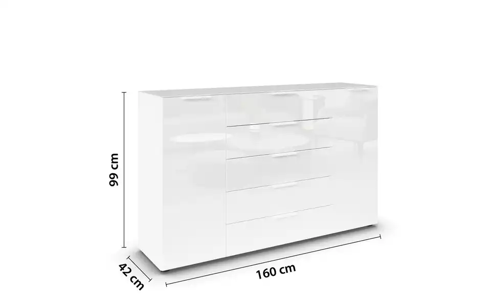 Sideboard Weiß 160 cm Weiß