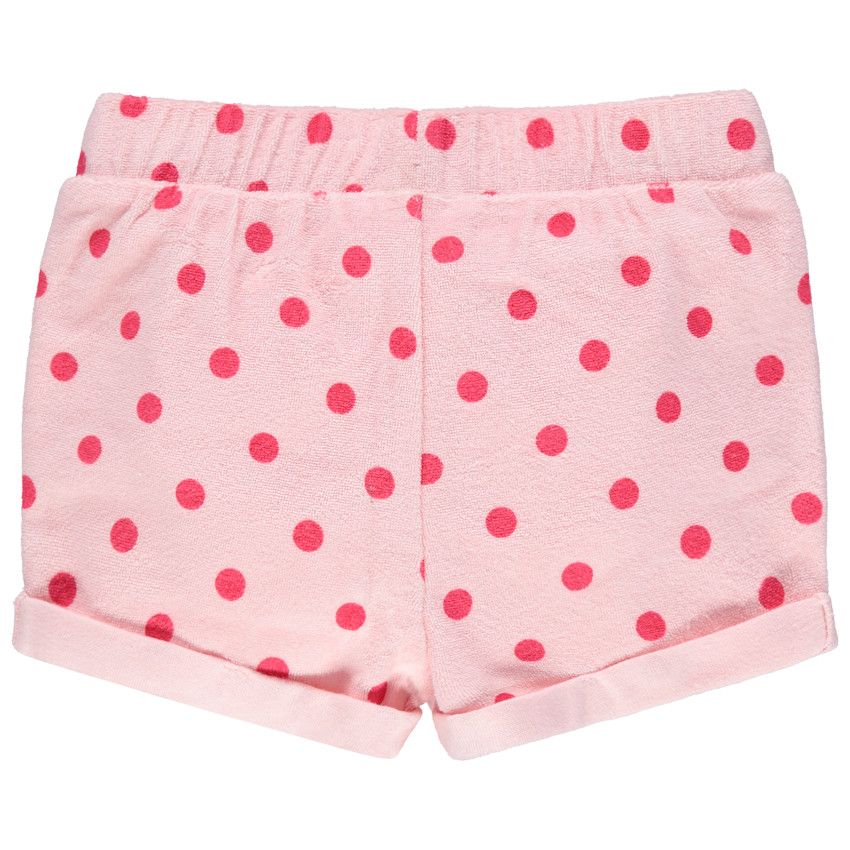 Short en éponge avec noeud à la taille - Rose