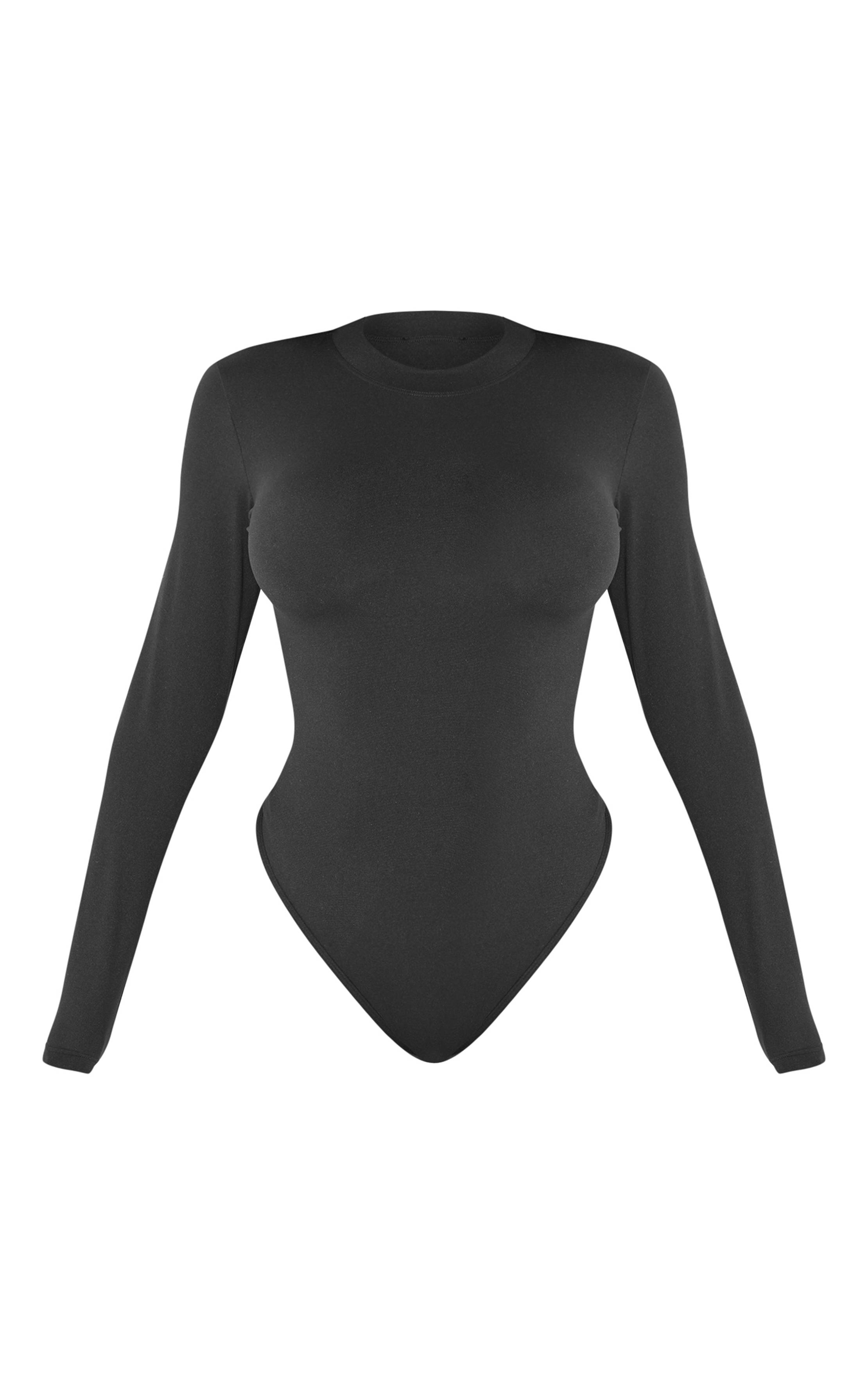 Noir Body Sculptant À Manches Longues