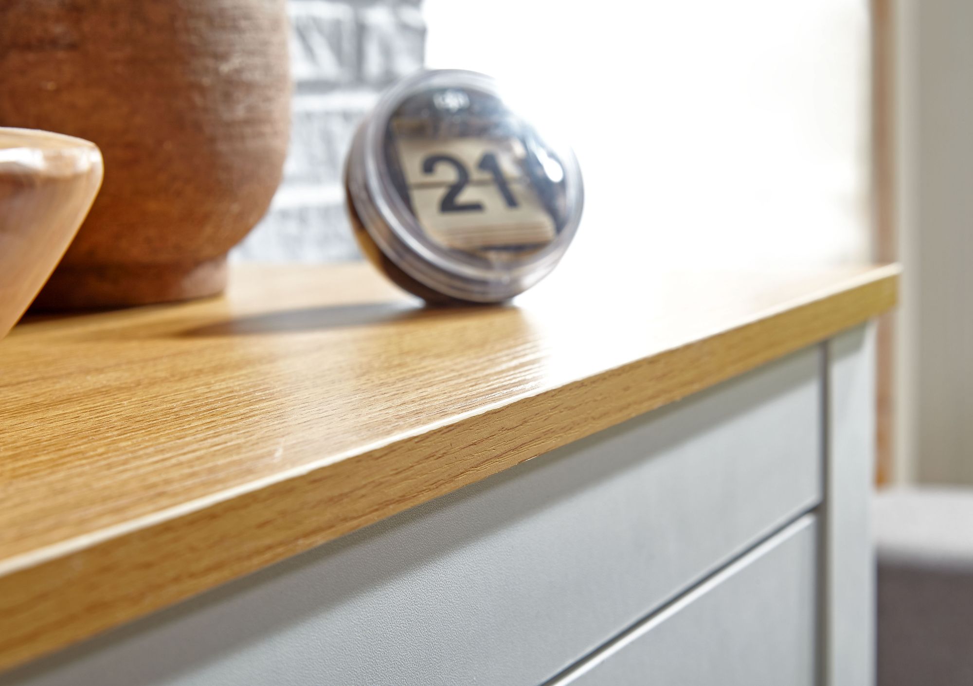 Sideboard FineBuy Kommode Weiß / Eiche 79x81x35 cm Anrichte Schubladenkommode