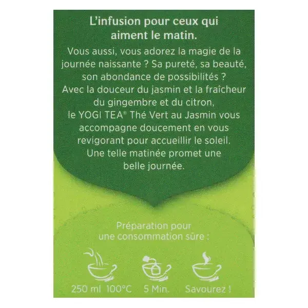 Chá verde de jasmim Yogi Tea, 17 sachês.