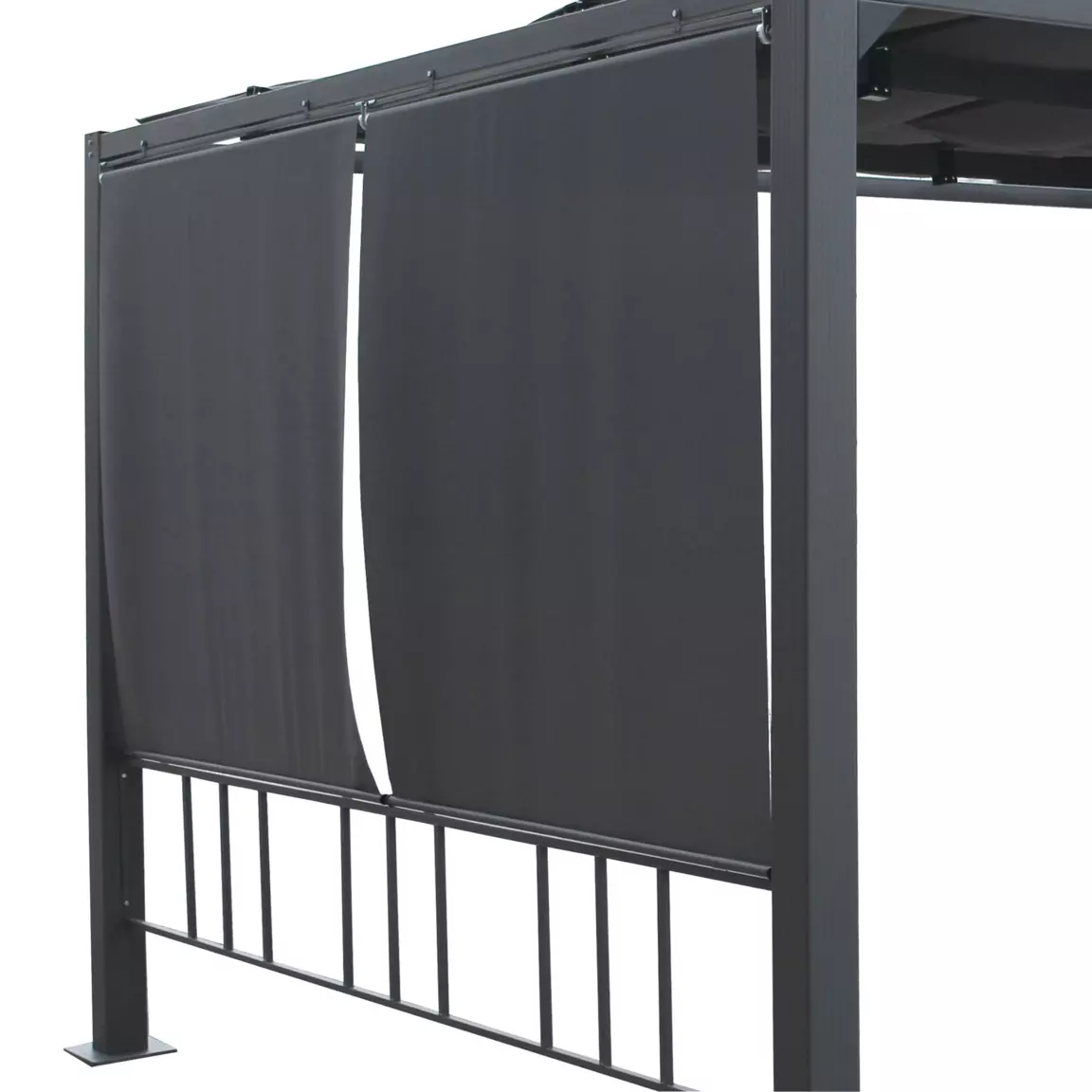 Lot de 4 stores de tonnelle (3 x 4 m) Moai Gris ardoise
